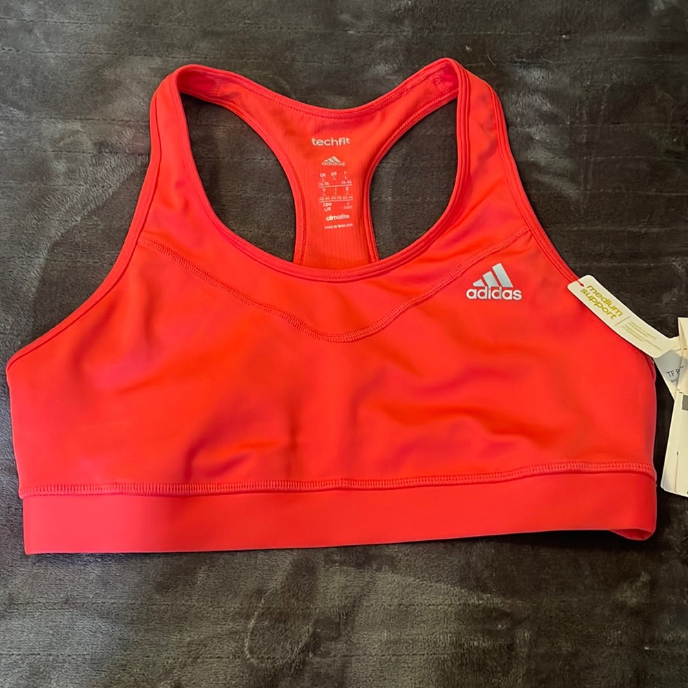 Hot Pink adidas sports bra